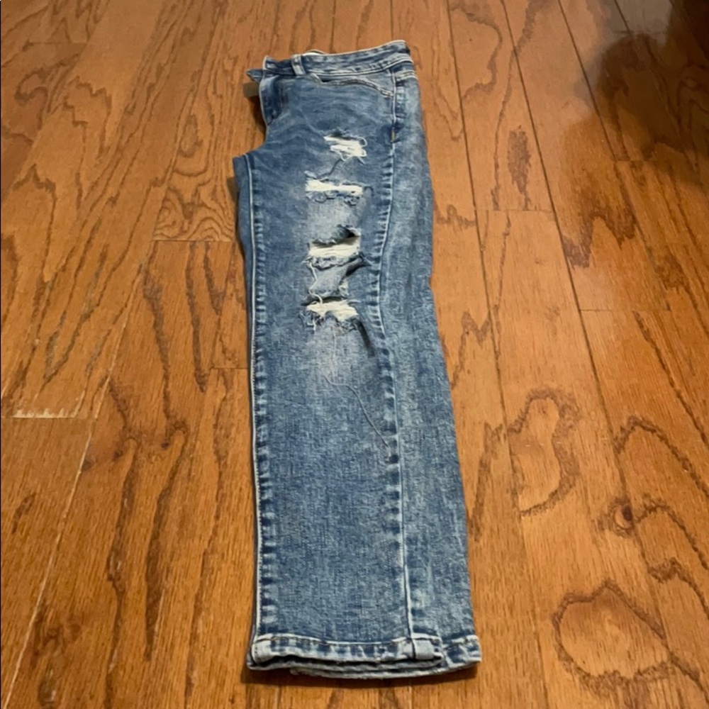 Sz 10, acid wash distressed denim! Adorable!!!